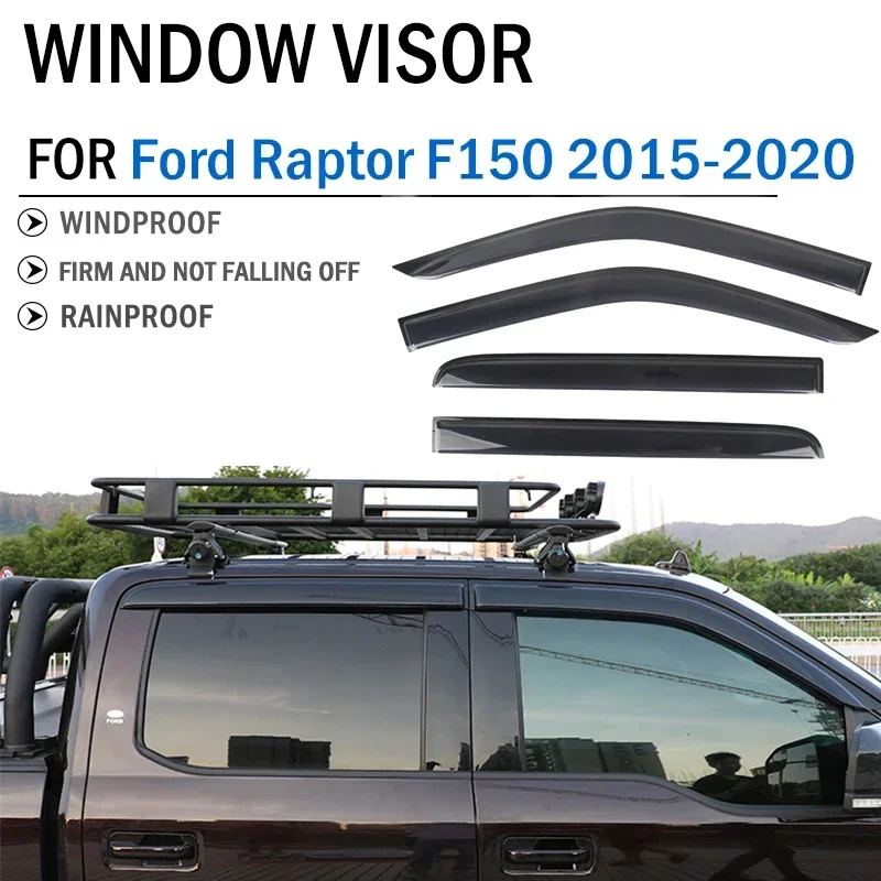 

2015-2020 FOR Ford Raptor F150 F-150 Window Visor Deflector Visors Shade Sun Rain Guard Smoke Cover Shield Awning Trim