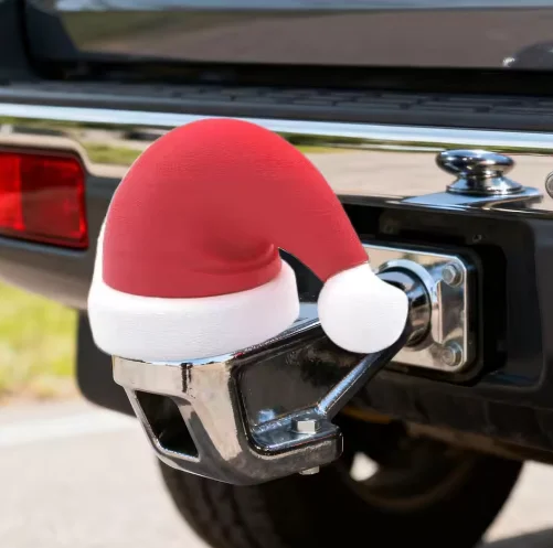 Christmas Hat Trailer Hitch Ball Cover Trailer Coupling Cap 3D Printed Prevent Receiver Tube From Rusting Christmas Gift