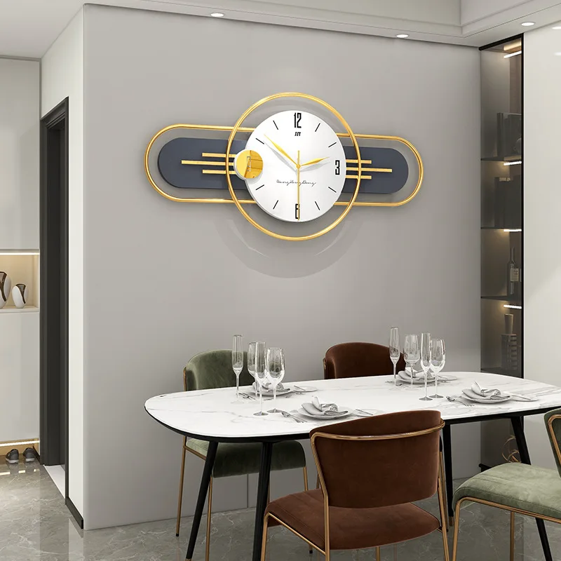 Modern Large Wall Clock For Living Room Decoration Gold Gray White Art Mute Watch Battery Operated Clockwork Home Decor Horloge