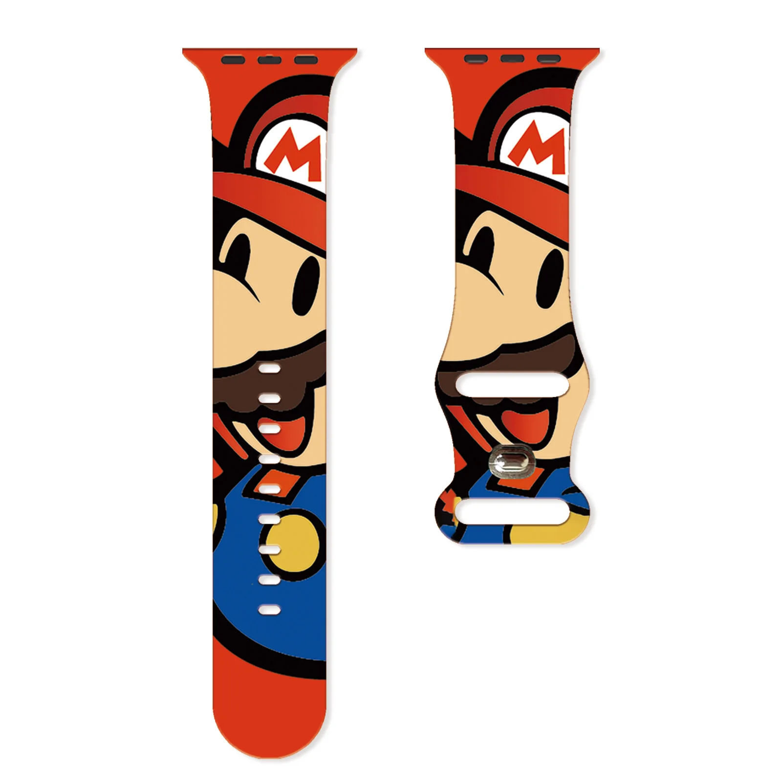 

MINISO Mario Series Print Strap for Apple Watch 11 10 9 8 SE Silicone Band for iWatch 46mm 44mm 42mm 41mm Replaceable Watchband