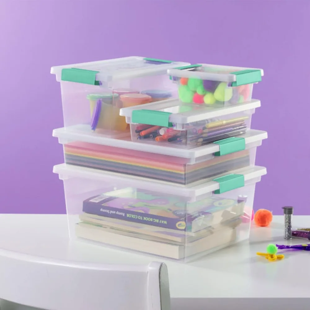 24-Pack Clip Box Clear Plastic Storage Containers with Latching Lids for Home Office Organization view 6