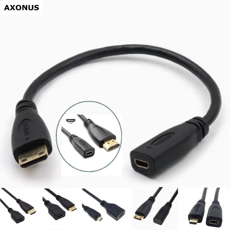 20cm Micro Mini HDMI - compatible Male/Female to A/C/D Male/Female Camera, Tablet Computer, TV Video Connection HD Cable