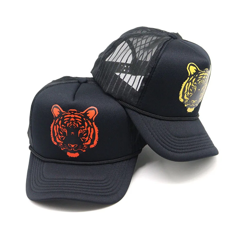 Foreign Trade New Couple Mesh Cap Summer Sun Protection Breathable Mesh Cap Tiger Head Printed Baseball Cap Aliexpress Hot Sale