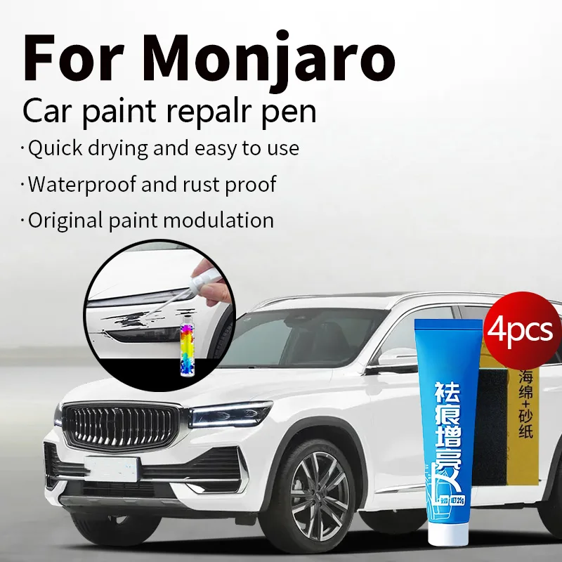 

Ручка для ремонта автомобильной краски для 2022-2025, аксессуары для ремонта царапин, 4 шт., Geely Monjaro, черный, белый, красный, синий, серебристый, серый, красный