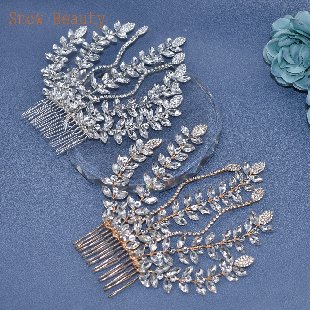 DZ016 Rhinestone Bridal Hair Combs for Women Tiaras Wedding Head Ornaments Headwear Hair Clip  Hair Accessories Party Jewelry