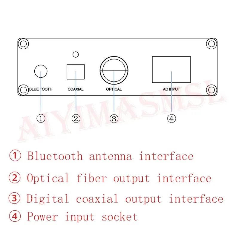 AIYIMA SMSL Bluetooth 5,1 recibir salida decodificador digital coaxial de fibra APTX LDAC QCC5125 decodificador de fuente de alimentación independiente lineal