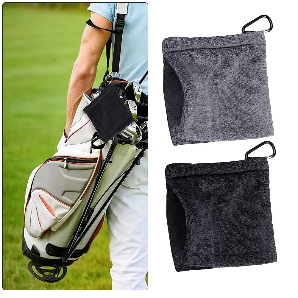 14*14cm Golf Towel High Water Absorption Cleaning Towels With Carabiner Hook Sweat-absorbent Wiping Cloth Cleans Club