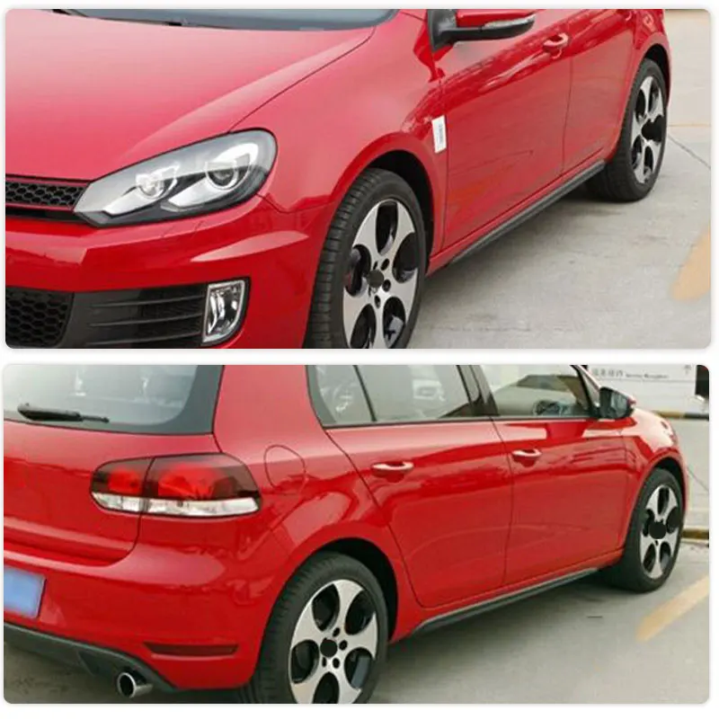 Carbon Fiber Car Side Skirts Extensions for VW Golf 6 MK6 GTI 2010 2011 2012 2013 Racing Side Door Bumper Apron Lip Body Kits
