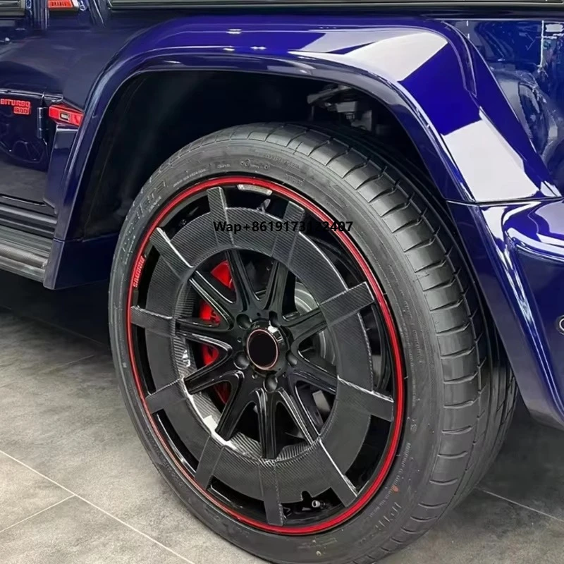 

22 Inch Real Dry Carbon Fiber Wheel Cup Cover Decoration Ring Cover Panel for G Class