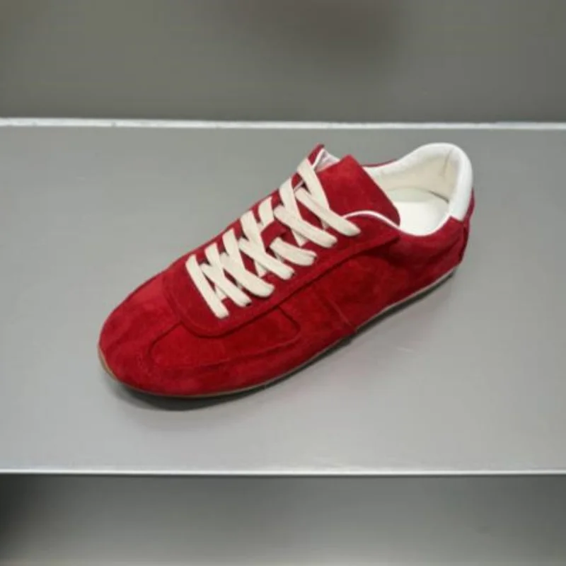 5 Colors Luxury Cow Suede Leather Women Sneakers Solid Color German Training Shoes Casual Shoes Fashion Flat Footwear 35-40