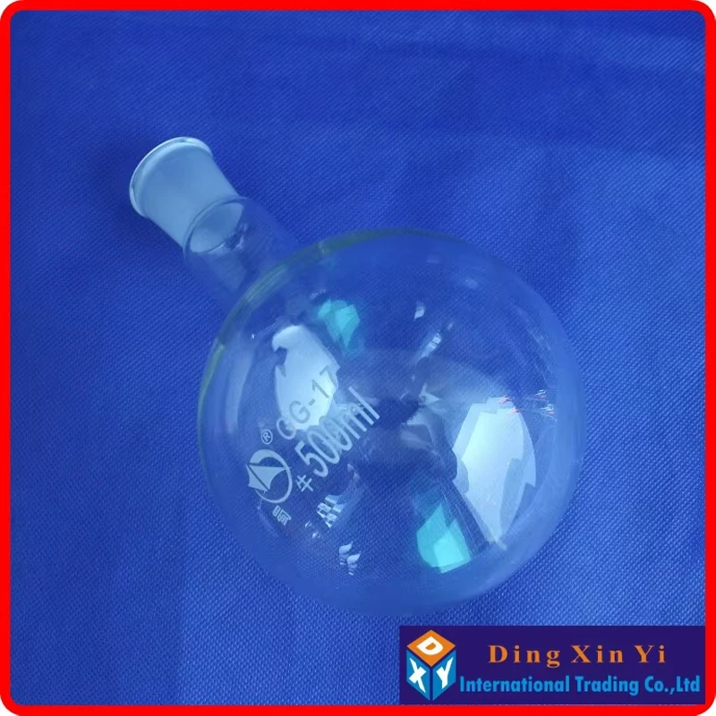 DXY Premium Round Bottom Glass Flask, Single Neck, Chemical Boiling Flask, 24/29, 1 Neck, 500ml