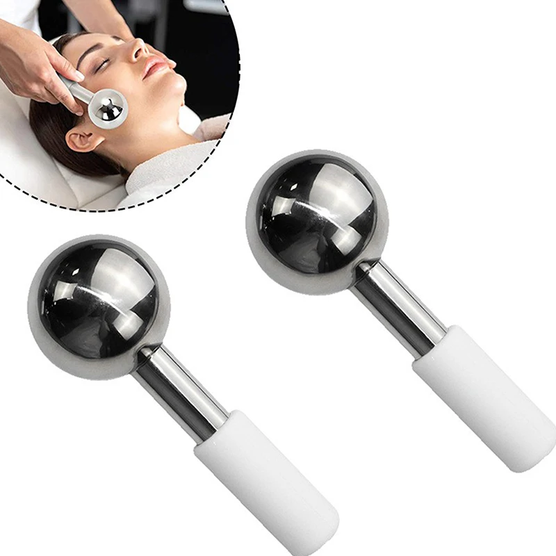 Facial Ice Globes Cold Hot Stainless Steel Facial Roller Skin Beauty Spa Cooling Globe Massage Ball Face Care Cryo Freeze Stick