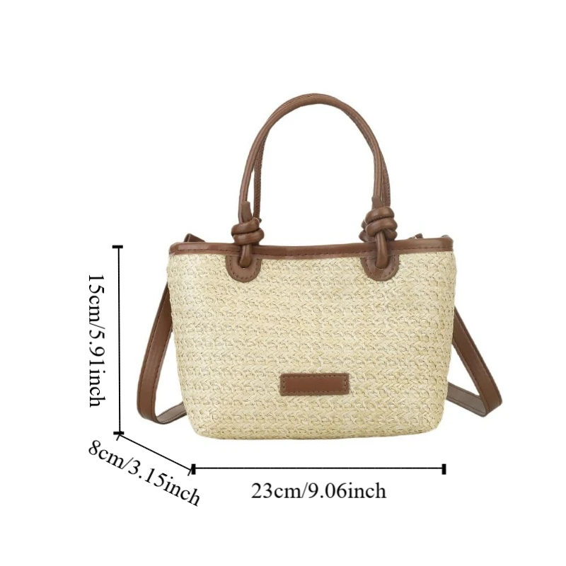 أنيقة الصيف نسج القش حقيبة الترفيه البوهيمي شاطئ القش حقيبة عطلة Crossbody المرأة دلو حقيبة يد