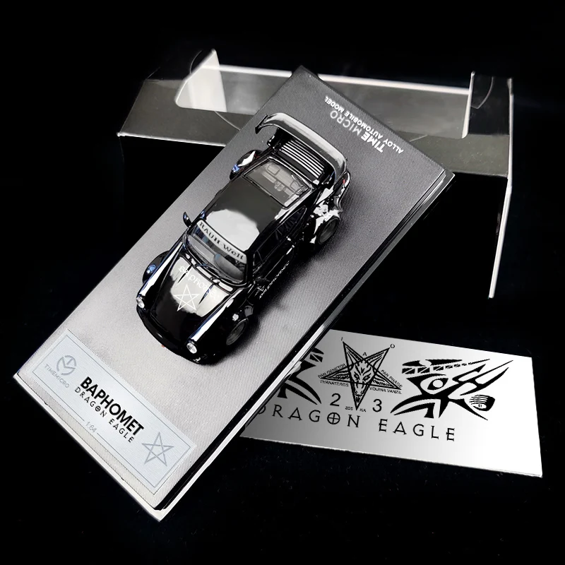 Time Mirco 1:64 964 Black Star Painting Simulation Alloy Car Model For Collection & Display&Gift