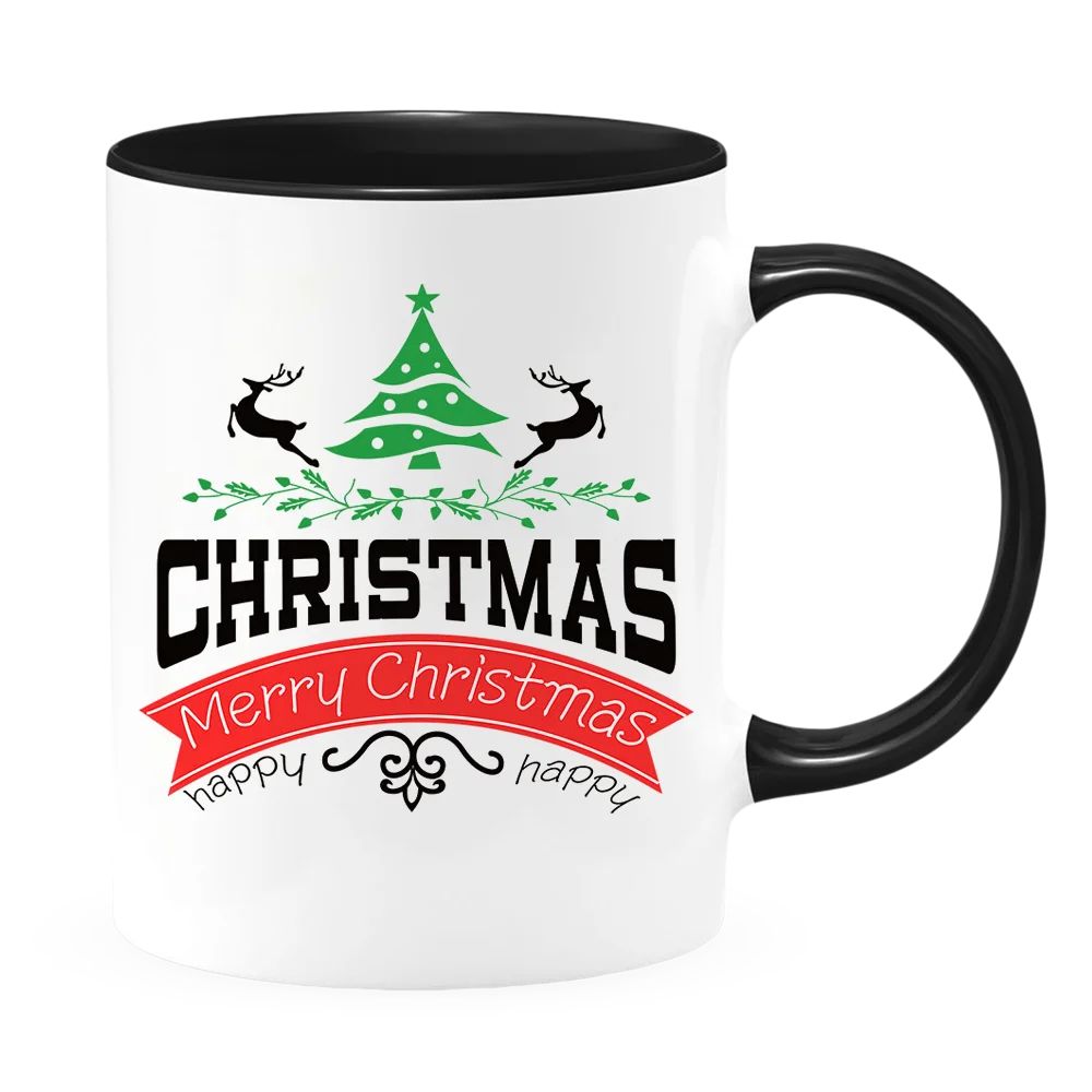 

caneca com tampa top quality tazas de ceramic tceramitw cup wo tone c-handle mugs for christmas day