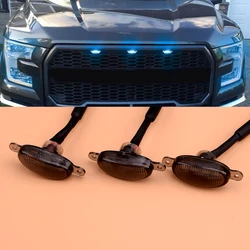 3Pcs/Set Car Ice Blue LED Front Bumper Grill Grille DRL Daytime Running Lights Fit For Ford F-150 Raptor 2010 2011 2012-2018