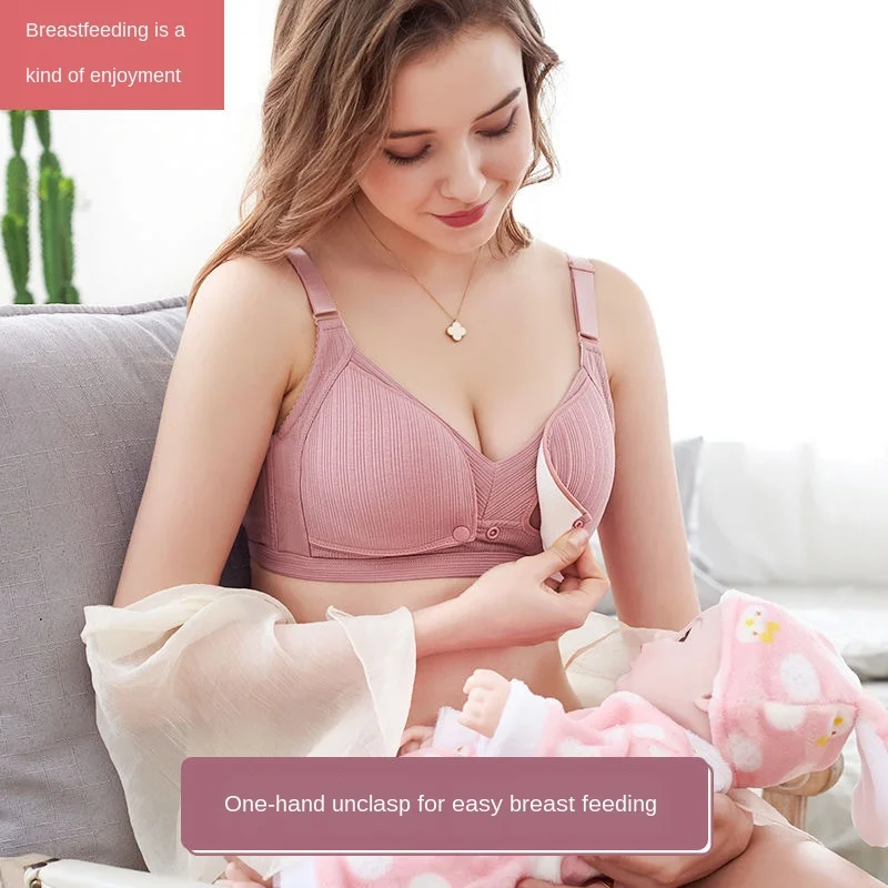 ใหม่ผ้าฝ้าย Bra พยาบาลธรรมชาติสีฤดูร้อน Breathable ยกทรงให้นมบุตรสำหรับสตรีคลอดบุตร Bra PLUS ขนาดการตั้งครรภ์เสื้อผ้า