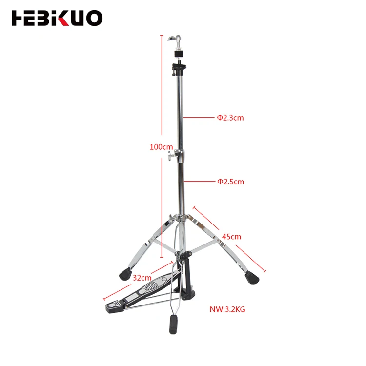 

Прямая продажа с фабрики OEM, оптовая продажа, подставка для хай-хэта HEBIKUO G510 и подставка для тарелок 25 мм, аксессуары для ударных инструментов