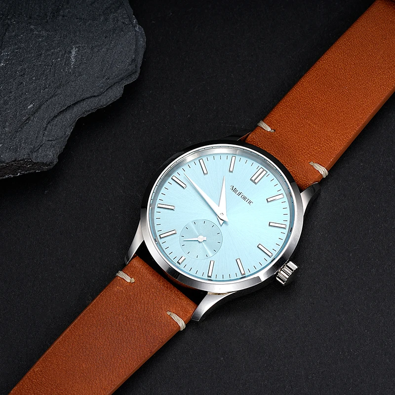 Milifortic S116 Quartz Small Seconds VD78 Three-dimensional Hour Markers Men Vintage Dress Quartz Wristwatch Business Casual