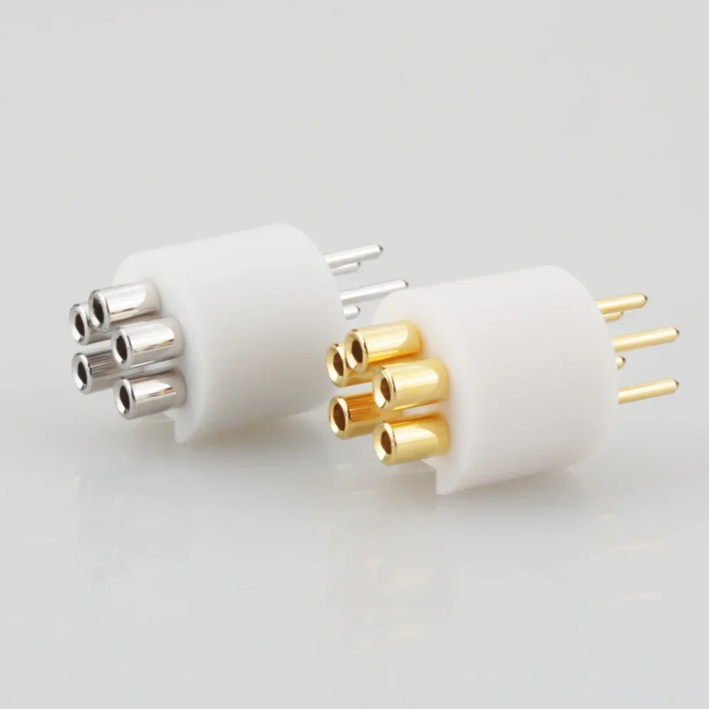 Viborg LP107G/R Pure Copper 5Pin Male Plug Gold/Rhodium Plated Tonearm Connector for Rega Linn Roksan Project Grace Turntable