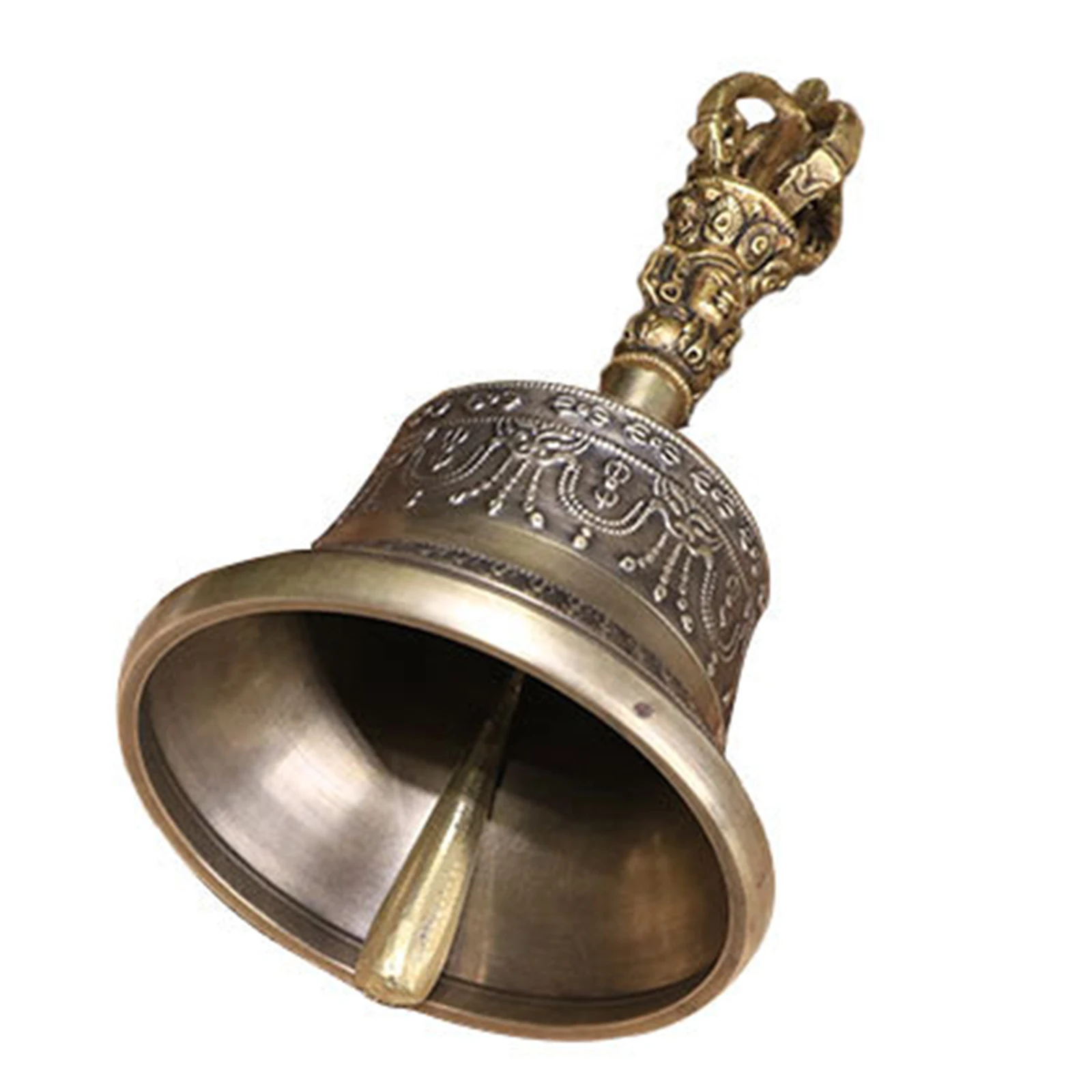 Sculpture furnishing articles  Shui Tibetan Buddhist Antique Copper Bell Dorje Vajra Handmade for Buddhist Rituals W3920