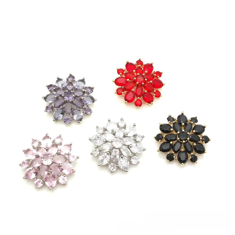 5pc/lot Colorful Crystal Buttons Cubic Zirconia Button for Shirt Decorative CZ Sewing Buttons for Cashmere Knit Cardigan