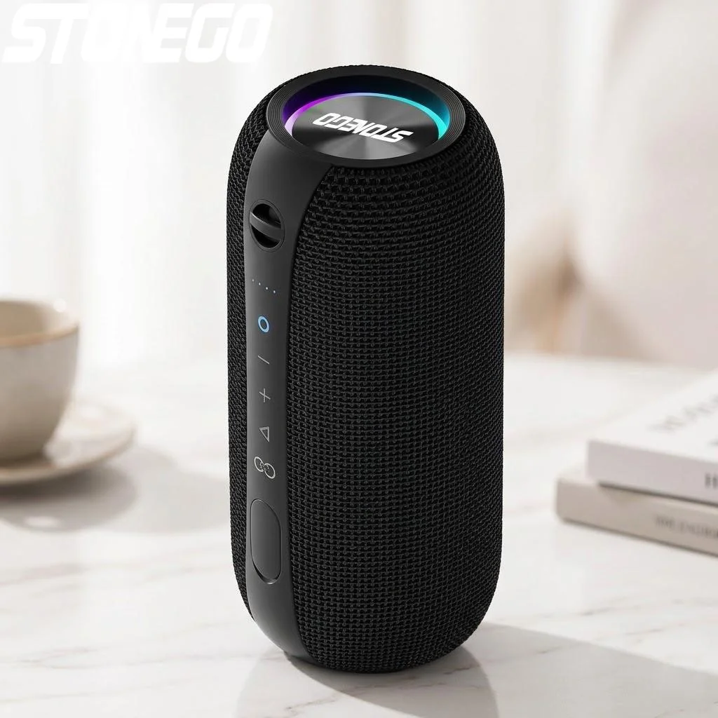 

Беспроводные Bluetooth-колонки в стиле панк с двумя динамиками, прозрачные, с LED-подсветкой, TWS, качественным басом, портативная аудиосистема