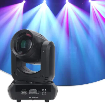 YUER 미니 LED 빔 스팟 무빙 헤드, 음악 제어, DJ 디스코 댄스, 홈 파티 무대 조명, 18 회전 프리즘, DMX512, 150W