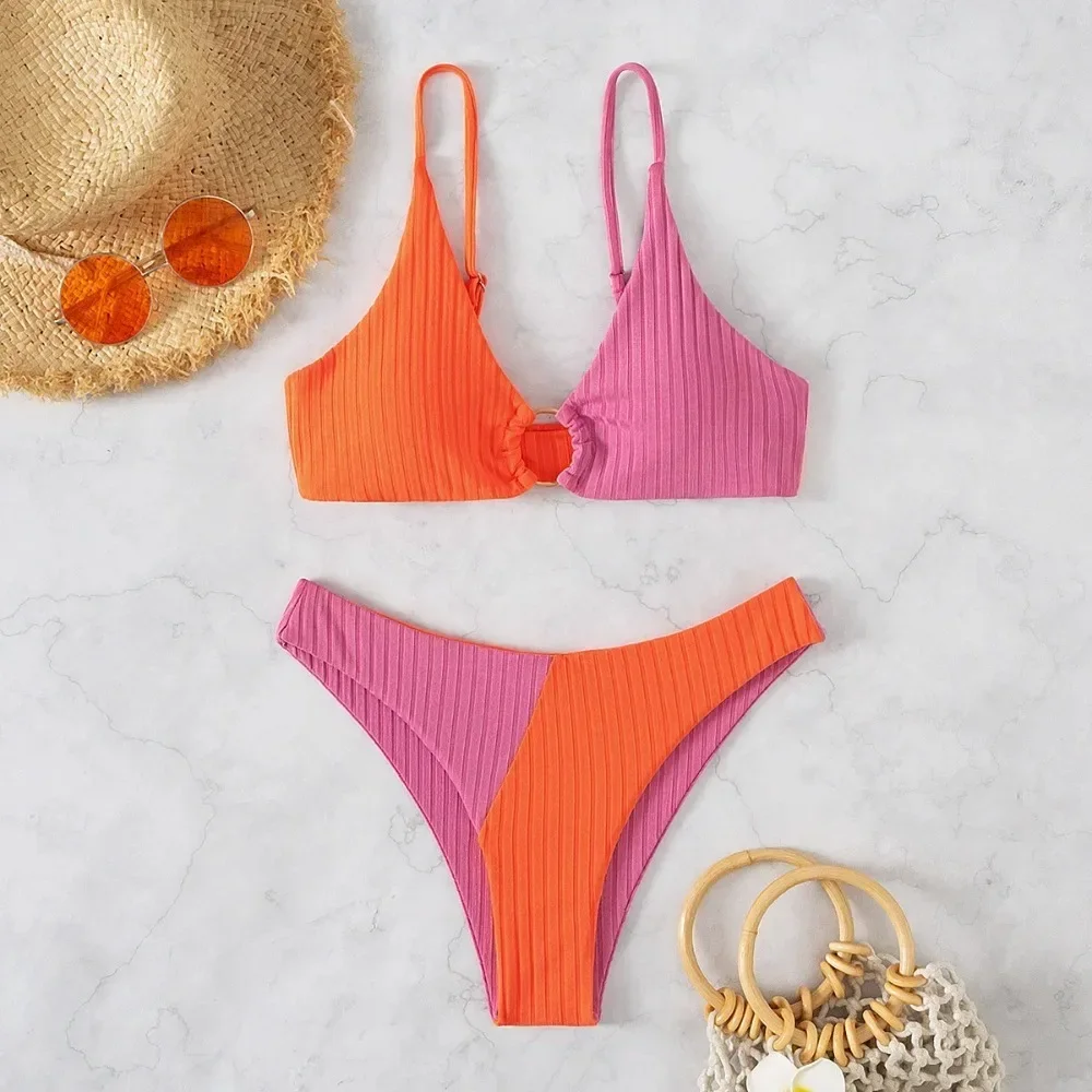 

2024 Sexy Bikinis Women's Swimwear Push Up High Waist Swimsuits High Cut Bathing Suits Push Up Beach Bikini Set Female Biquini