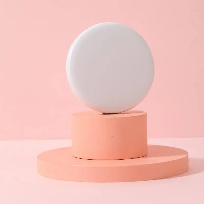 Kleine LED-licht cosmetische 2-zijdig opvouwbare make-up compacte zakspiegel dames lichtgevend effect roze witte minispiegel
