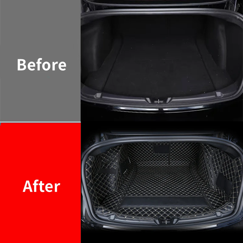 For Tesla Model 3 / Y 2017-2023 Front Rear Trunk Full Coverage Mat Cover Seat Backrest Protection Pad Cargo Liner Anti Dirty Mat