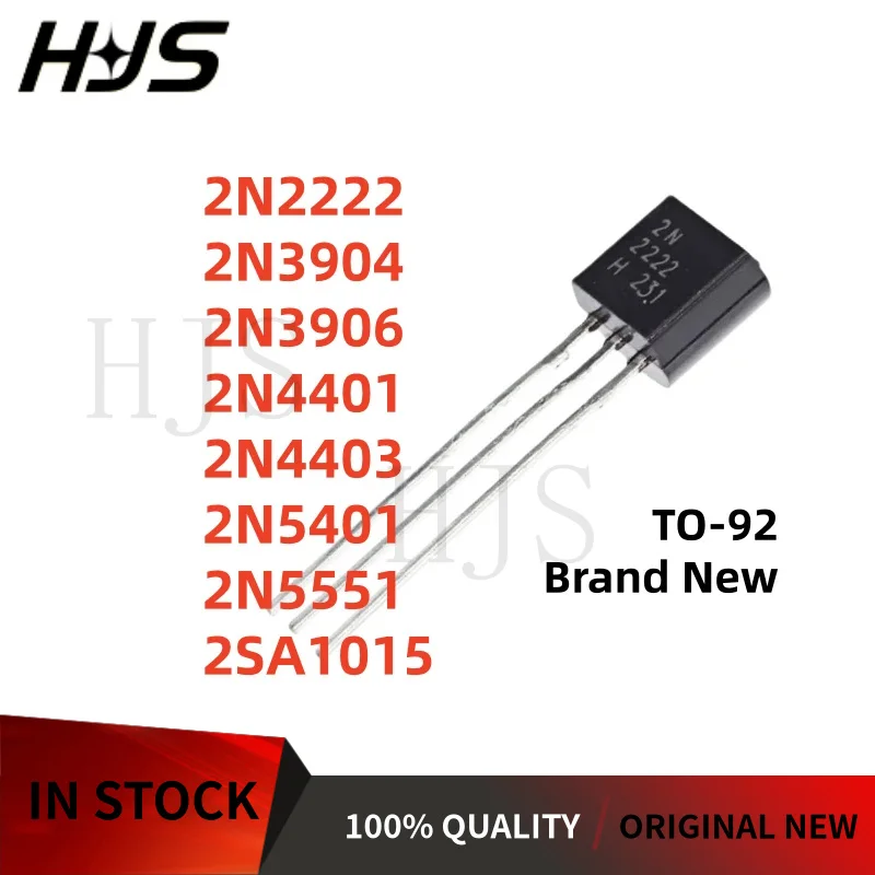 200Pcs/lot 2N2222 2N4403 2N3904 2N5401 2N3906 2N5551 2N4401 2SA1015 TO-92 triode Transistor High-quality