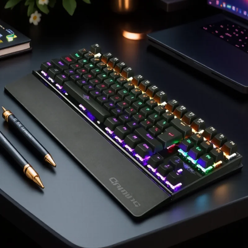 

Backlit Mechanical Gaming Keyboard USB Wired 26 Keys Anti-ghosting LED Light Hand Care Wired Keyboard