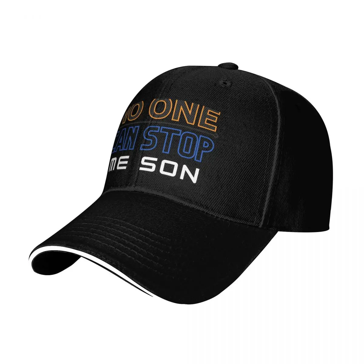 No one can stop me son Baseball Cap Cotton Twill Breathable Contrast Two Tone Brim Snapback Flat Bill