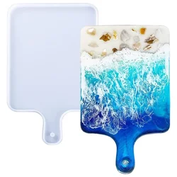 Resin silicone tray molds, epoxy resin casting molds, DIY resin large tableware rectangular template for home decoration