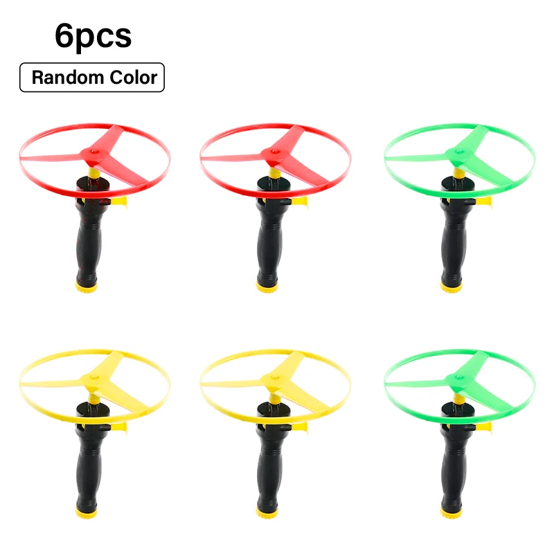 6pcs/set Kids Flying Toys Children Outdoor String Mini Launcher Disk Educational Toy for Children Gift