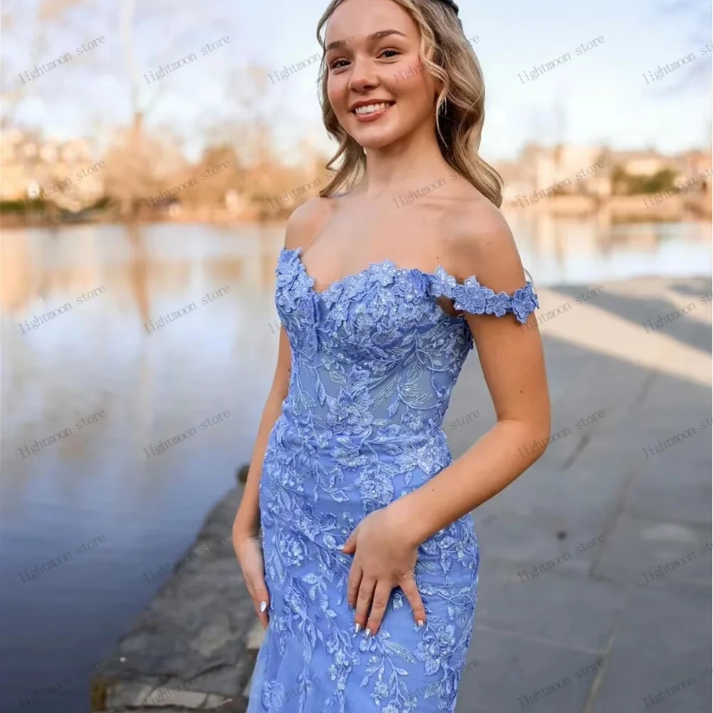 فساتين سهرة رائعة فستان رائع للحفلات الراقصة مزين بالدانتيل قبالة الكتف رداء ساحر من فيستدوس دي غالا مخصص 2026 #3