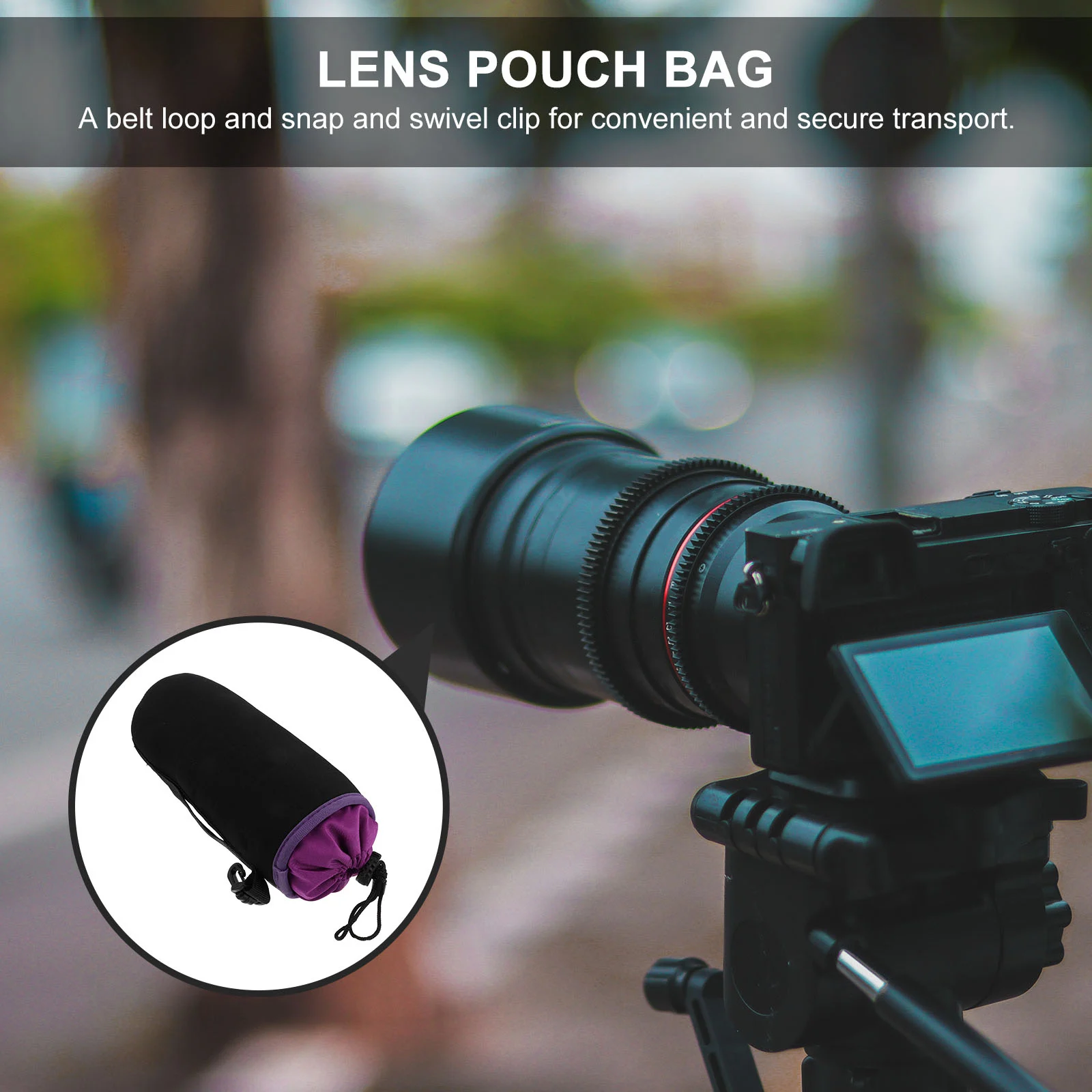 

Waterproof Neoprene Case Bag for DSLR Camera XL Size Protects Moisture Dust Bumps Scratches Travel Pouch Lens Pouch Bag