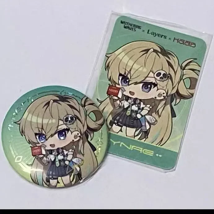 Wuthering Waves Lynae Cosplay Anime figure tinplate badge brooch small card Collection card set Accessory Halloween gift