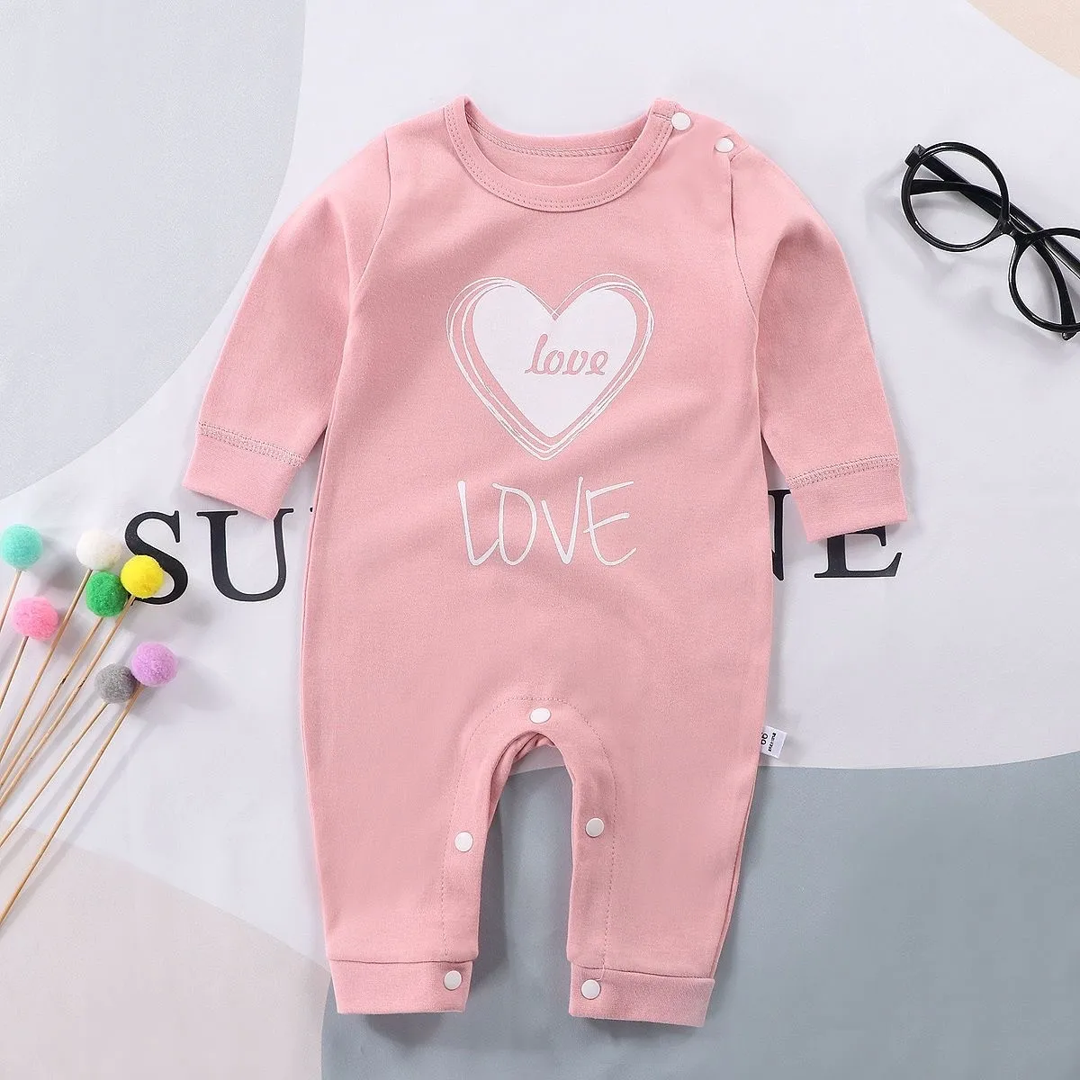 Newborn Boys Girls Long Sleeve Bodysuits Cute Soft Pure Cotton Rompers Autumn Winter Outer Wear Babies Cartoon Printed Pajamas