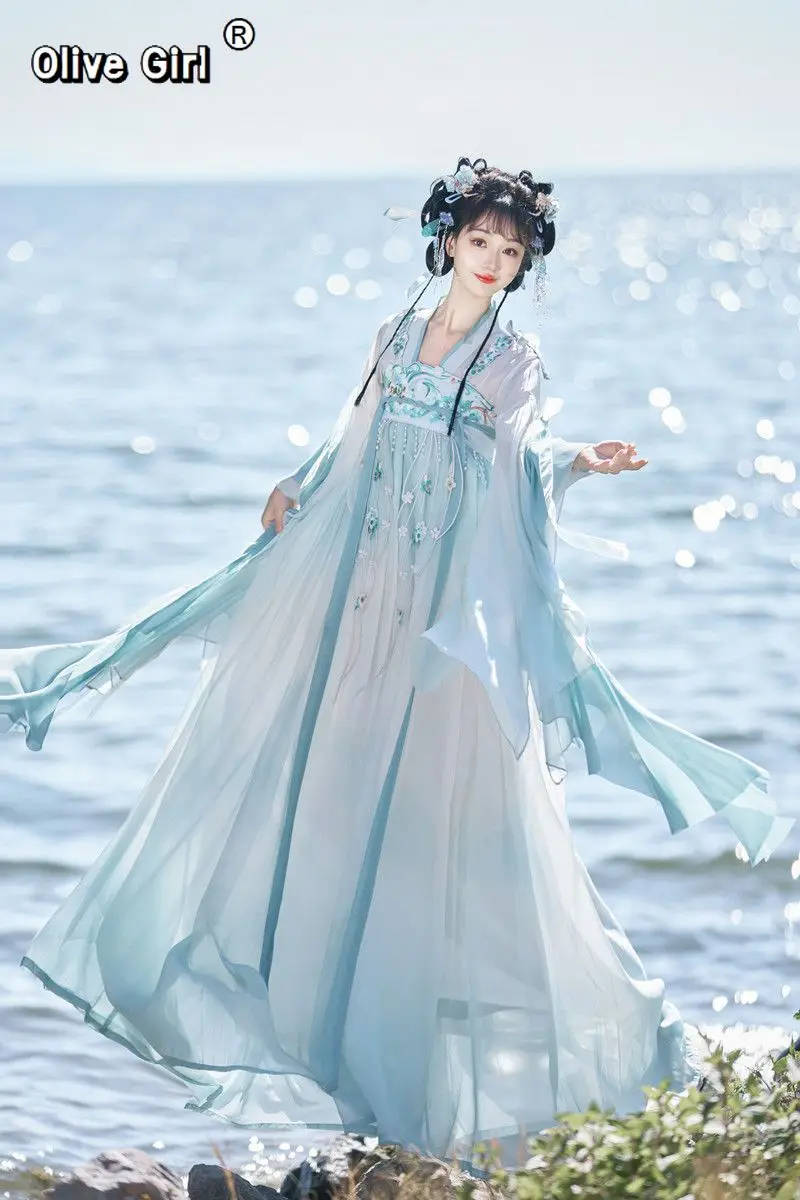 Original Hanfu Chinese Dress Cosplay Party Princess Chest Length Skirt Chinese Style Embroidery Beautiful Tassels