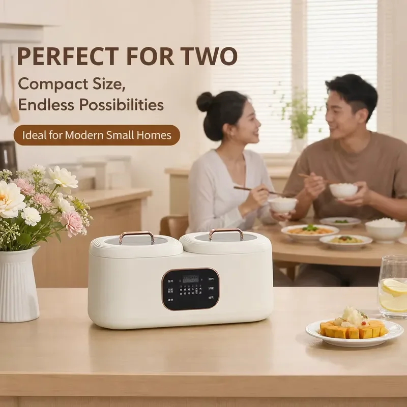 Premium Smart Double Pot 3.4 Liter Square Rice Cooker Multifunctional Portable Multifunctional Pot OEM Home Kitchen Apartment