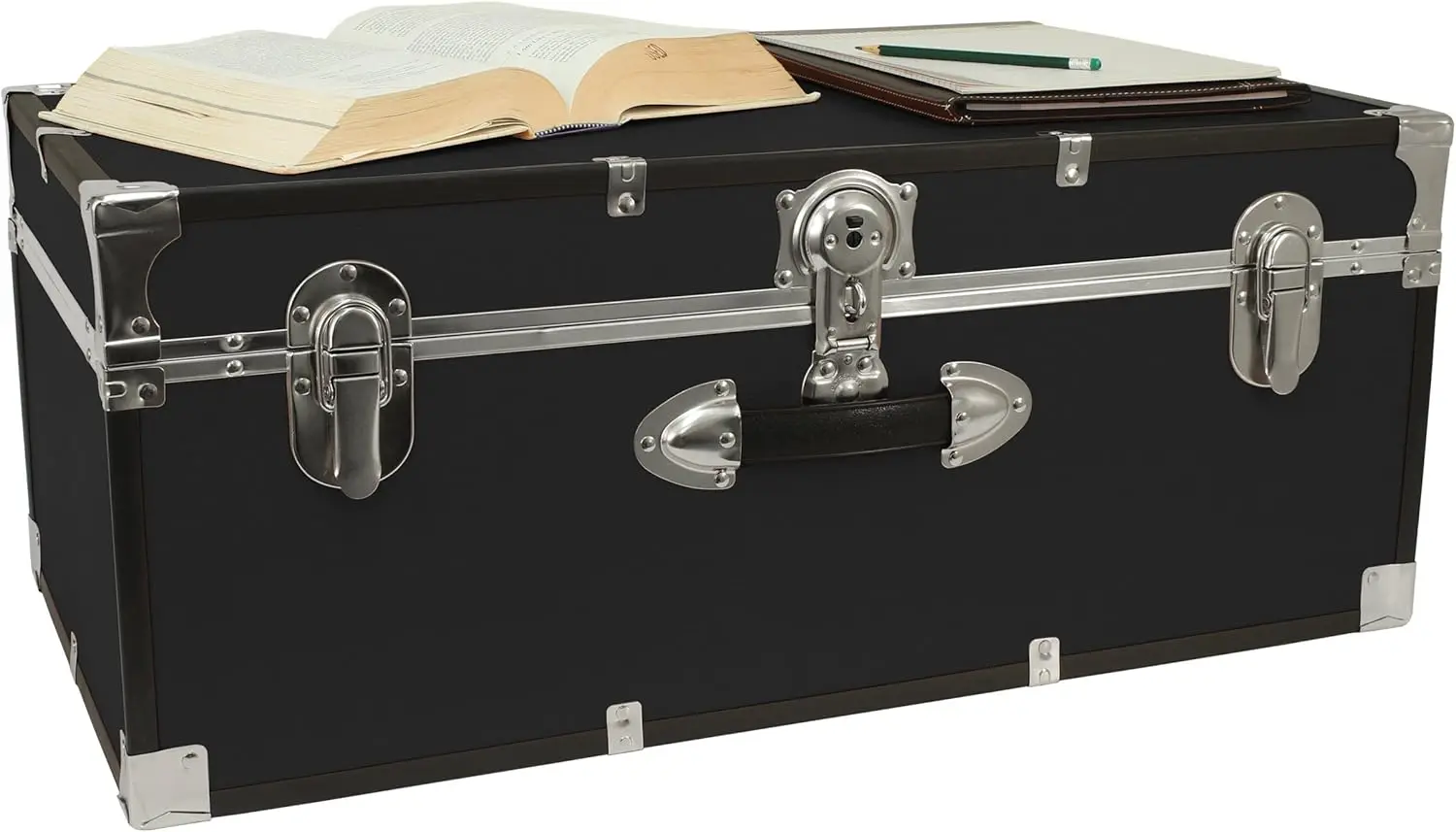 Seward Trunk College Dorm and Camp Storage Footlocker, czarny, 30 cali (SWD5120-10)