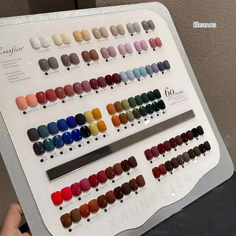 Eleanuos Regenboog 60 Stuks Gellak Set Zeer Goede Nagelgel Kit Met Kleur Kaart Voor Nail Art Hele Set Nagelgellak Leerling Kit