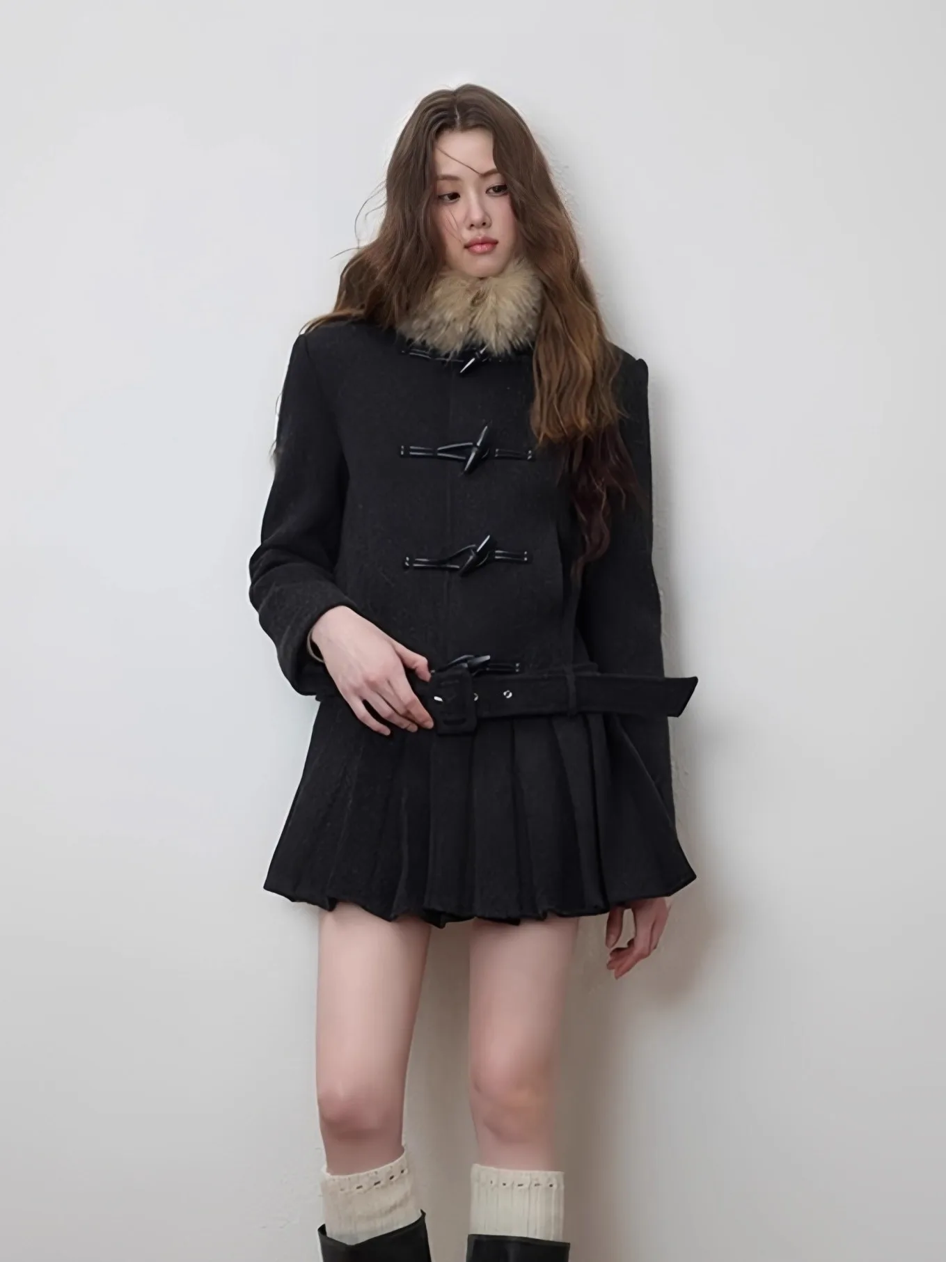 

Burjuman Thiened Wool Blend Coat Women's Autumn Winter Plu Collar Trench Coat Straight Cut Sle Winter Collection