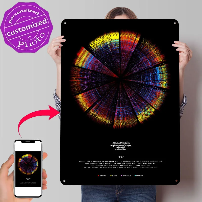 Aretha Franklin - (1967) - Álbum Circular Personalizado, Póster Metálico con Textura 3D, Letrero Decorativo de Pared para Accesorios de Dormitorio