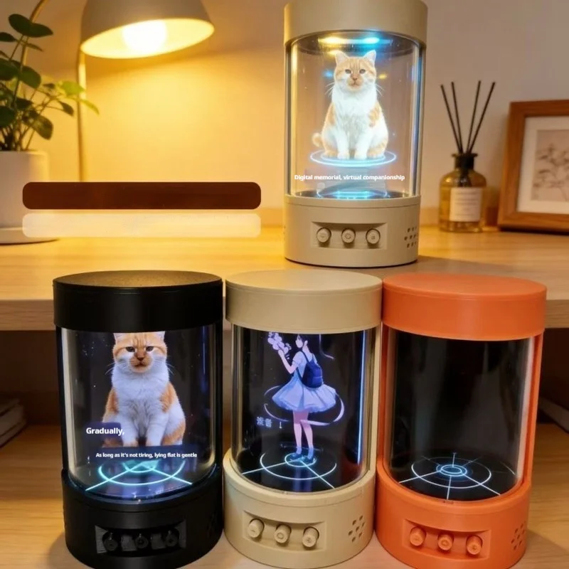 Ai Desktop Smart Holographic 3d Projection Cabin Interactive Chat Ai Robot Support Music Playback Smart Desk Toy Ornament Gift