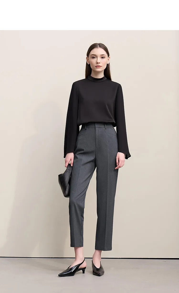 Amii Women Pants 2026 Autumn New Commuter Basic Style Tapered Pants Casual Women's Solid Versatile Ankle-Length Pants 12641091