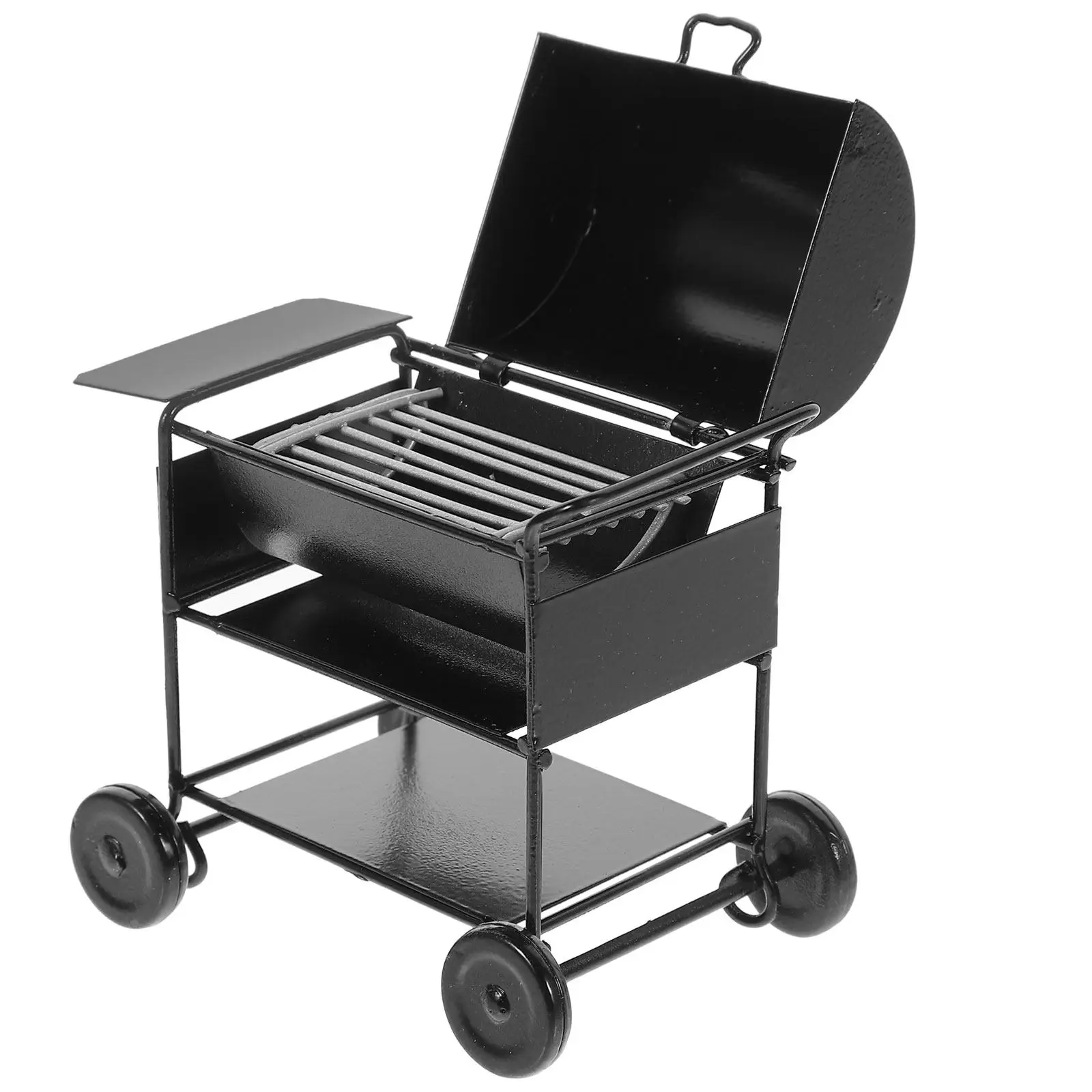 

Mini House Grill Bbq Barbecue Rack Vivid Iron Material Mini Kitchen Prop Miniature Cooking Appliance Home Craft Decoration