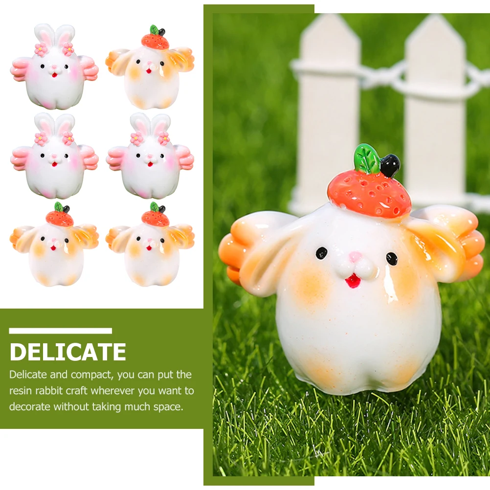 

6 Pcs Simulated Animal Ornaments Microlandscape Decor Mini Statue Strong Decoration Statues Resin Figurine Craft